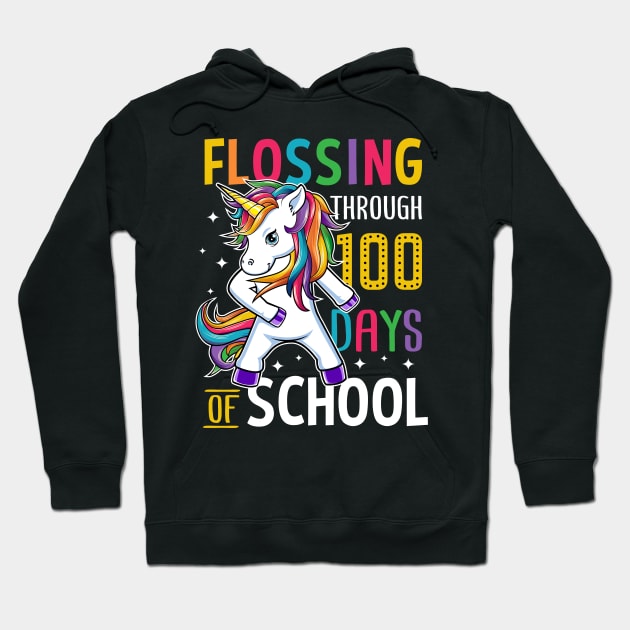 Unicorn Happy 100 Days Of School Students Teacher Hoodie by HCMGift